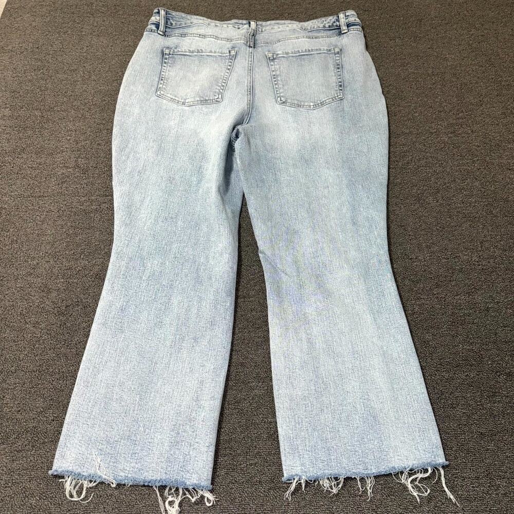 M Jeans By Maurices Kick Boot Ankle Jeans Women 18W Blue Denim High Rise Raw Hem - Picture 2 of 8